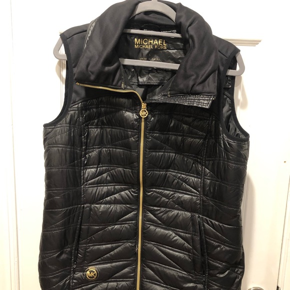michael kors down vest with hood
